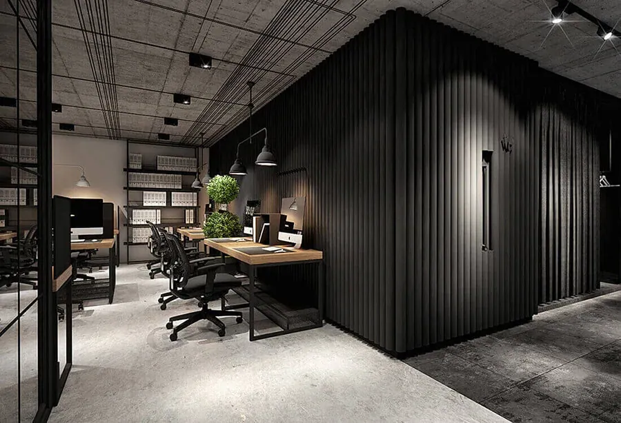 Architekturmotiv aus der Originalwebsite: modernes Bürointerieur